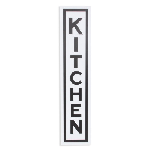 36.5” White and Black Rectangular Kitchen Metallic Wall Sign - IMAGE 1
