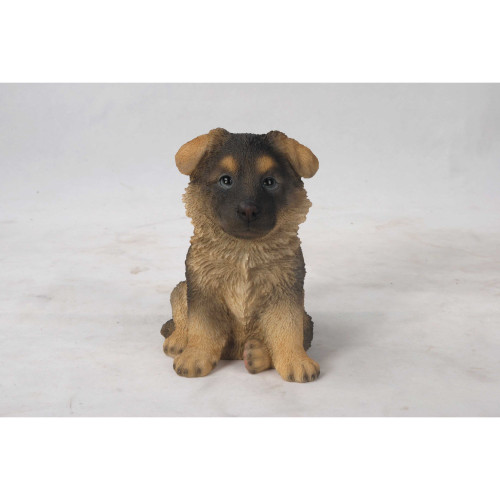 7" German Shepherd Puppy Outdoor Garden Statue - IMAGE 1