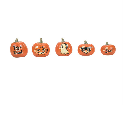 Department 56 Village Halloween Accessories Vintage Pumpkins - Set of 5 - 6012280 - IMAGE 1