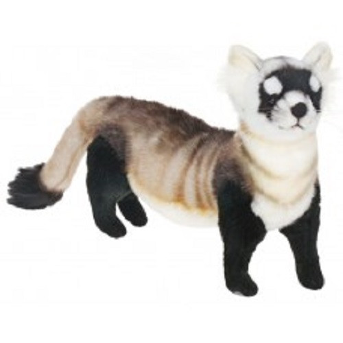 Set of 2 Black and White Handcrafted Soft Plush Ferret Stuffed Animals 15.5" - IMAGE 1