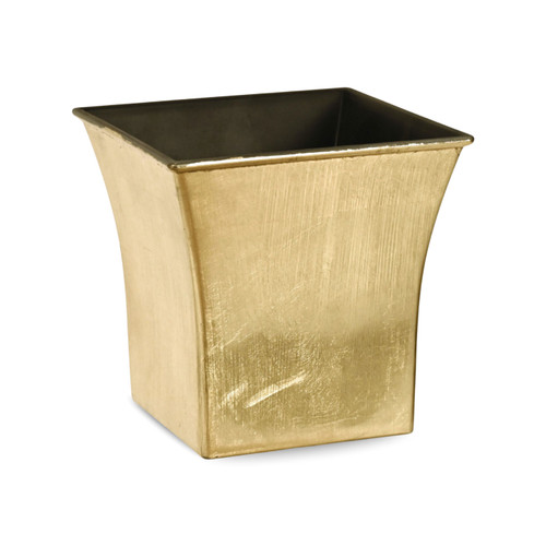 7.25" Gold and Black Tapered Square Planter - IMAGE 1