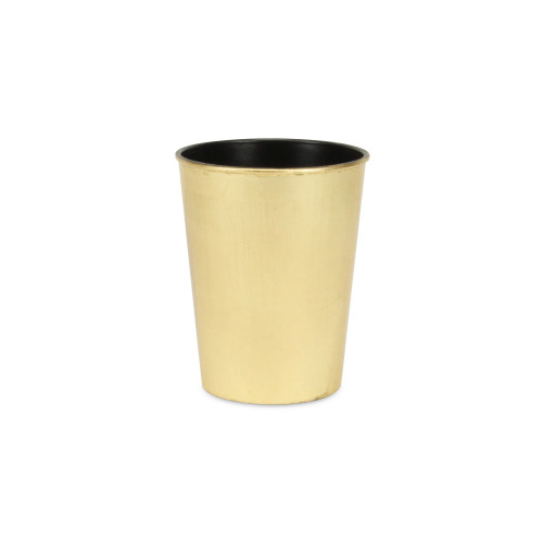 6.25" Gold and Black Round Tapered Planter - IMAGE 1