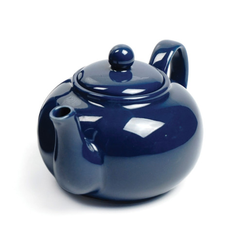 Stoneware Teapot with Lid - 6" - Blue - IMAGE 1
