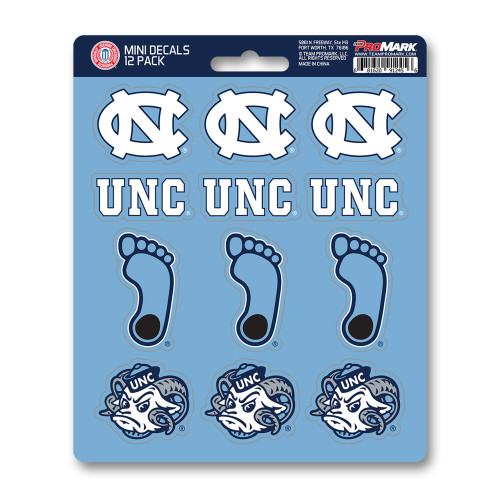 12ct NCAA University of North Carolina Automotive Mini Decal Stickers 6.25” - IMAGE 1