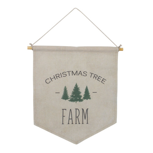 Set of 2 Christmas Tree Farm Wall Banners 11.75" - IMAGE 1