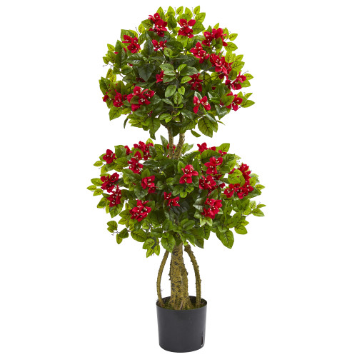 4' Double Bougainvillea Artificial Topiary Potted Tree - IMAGE 1