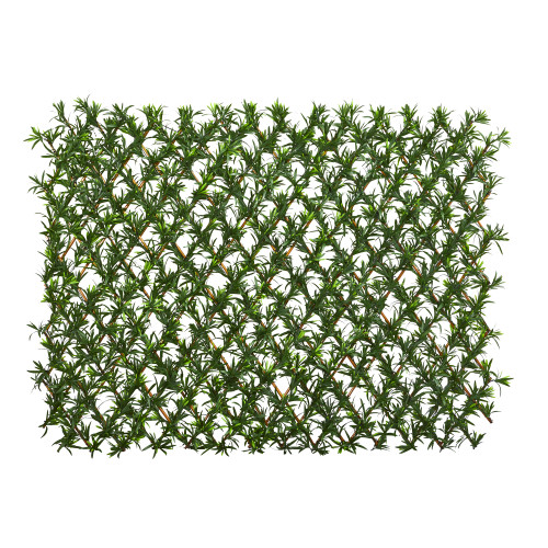 58" Artificial Podocarpus Expandable Outdoor Fence - IMAGE 1