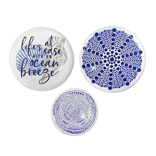 Set of 3 "Life's a Breeze" Plates Wall Decoration 12.5" - IMAGE 1