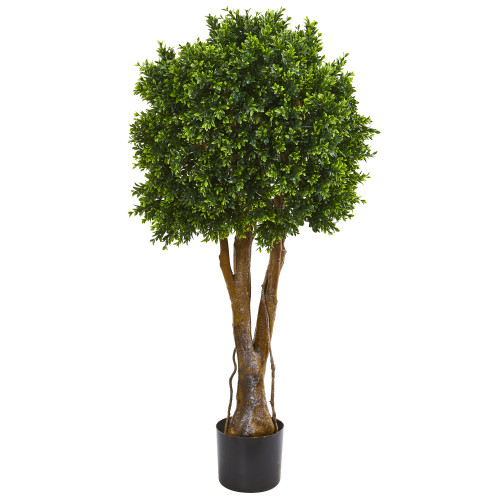 46" Boxwood Topiary UV Resistant Artificial Tree - IMAGE 1