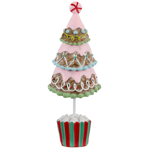 Frosted Waffle Cone Christmas Cupcake Tree - 10.25" - IMAGE 1