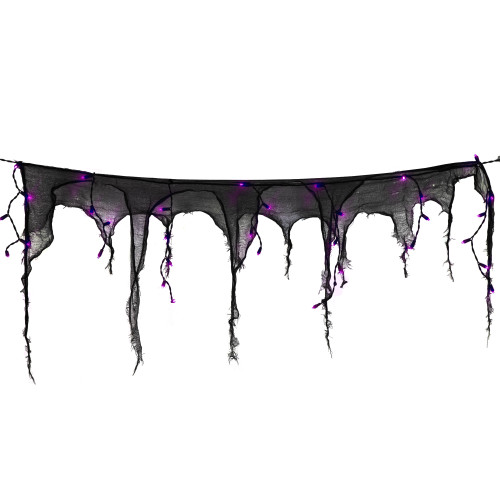 Lighted LED Halloween Gauze Drape Lights - 4' x 2' - Purple - IMAGE 1