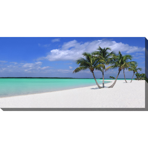 Blue and Green Sugar Sand Outdoor Canvas Rectangular Wall Art Decor 24" x 48" - IMAGE 1