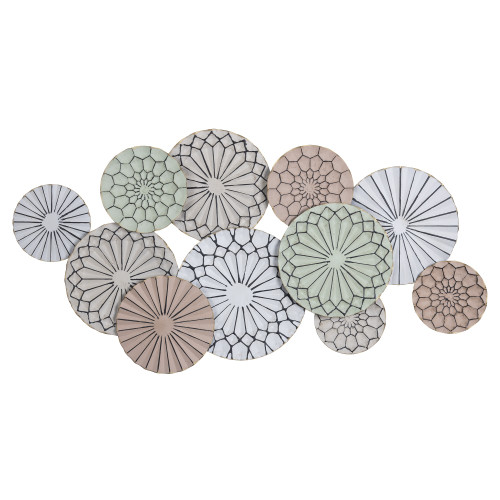 47" Boho Layered Textured Plates Centerpiece Wall Design - IMAGE 1