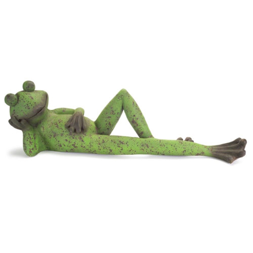 Laying Frog Outdoor Garden Figurine - 38.25" - Green - IMAGE 1