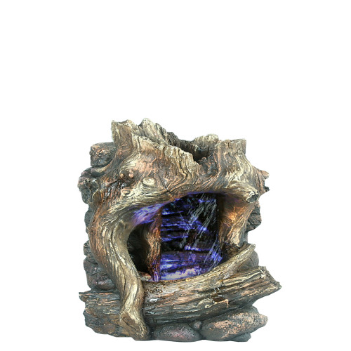 11" LED Light Tree Trunk Water Outdoor Garden Fountain - IMAGE 1