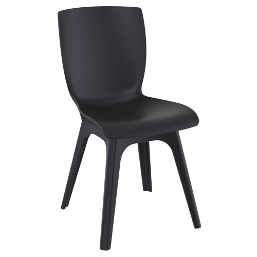 33.5" Black Solid Refined Patio Dining Chair - IMAGE 1