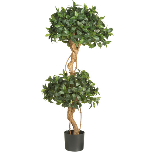 4' Sweet Bay Double Ball Topiary Silk Artificial Tree - IMAGE 1
