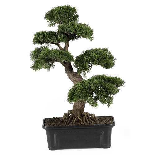 2' Artificial Cedar Bonsai Silk Plant - IMAGE 1