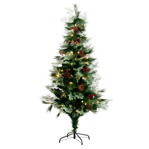 6' Pre-Lit Fiber Optic Artificial Christmas Tree, Warm White LED Lights - IMAGE 1