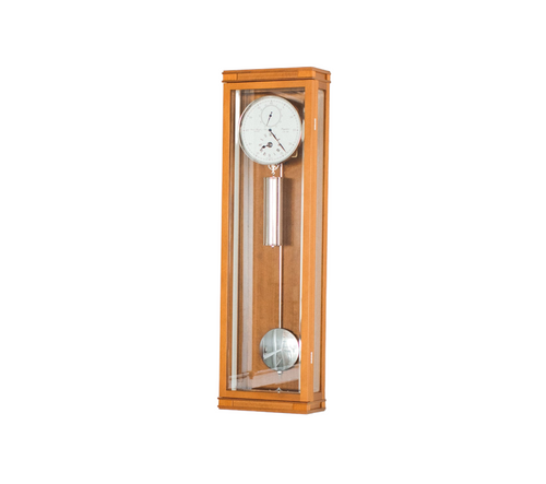 37" Brown and White Rectangular Mechanical Regulator Pendulum Wall Clock - IMAGE 1