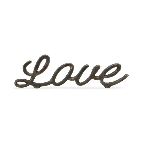 10" Solid Black Cursive "Love" Table Decoration - IMAGE 1