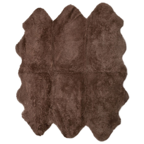 64" x 72" Brown Sheepskin Curly Sexto Indoor Rug - IMAGE 1