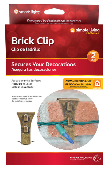 Outdoor Brick Fasteners for Hanging Christmas Lights - Set of 2 - 2.75" - IMAGE 1