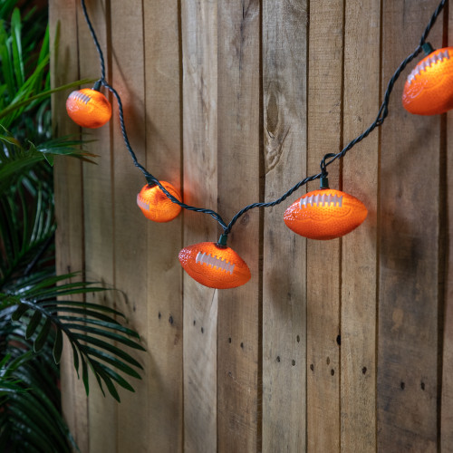 Football Indoor Outdoor Patio Light Set - 6'  - Green Wire - 10ct - IMAGE 1