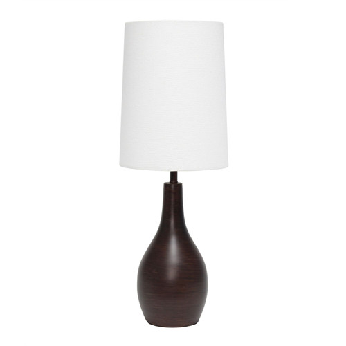 Teardrop Table Lamp with Drum Shade - 19.5" - Bronze and White - IMAGE 1