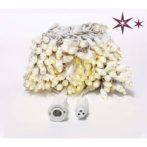 Wide Angle Christmas Curtain String Lights - LED Warm White - 12 ft White Wire - 360ct - IMAGE 1