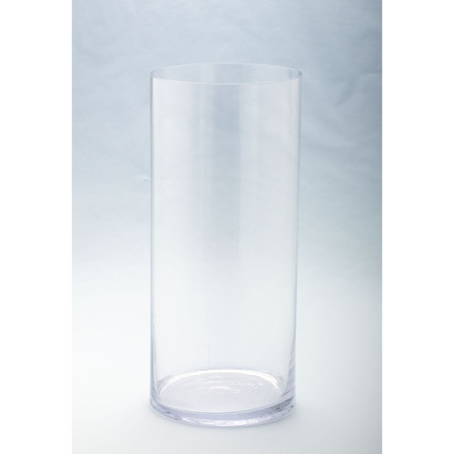 17.5" Clear Solid Glass Cylindrical Flower Vase - IMAGE 1