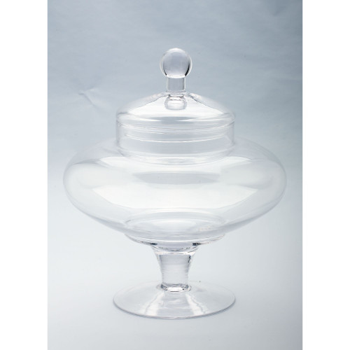 Apothecary Hand-Blown Glass Jar with Finial Lid - 13” - Clear - IMAGE 1