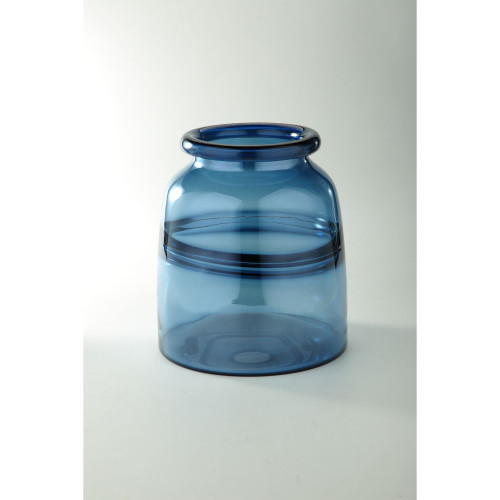 10.5" Blue Glass Flower Vase Tabletop Decor - IMAGE 1