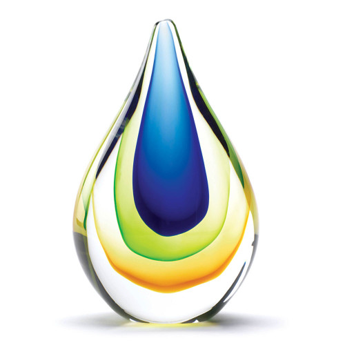 Art Teardrop Outdoor Statue - 6.5" - Blue and Clear - IMAGE 1