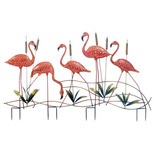 Flamingo Outdoor Garden Stake - 47.5" - Pink and Green - IMAGE 1