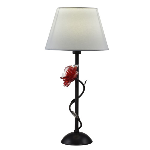 26.5" Black and White Handcrafted Art Glass Table Lamp - IMAGE 1