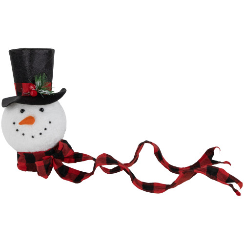 12" Plush Snowman in Top Hat Christmas Tree Topper - IMAGE 1