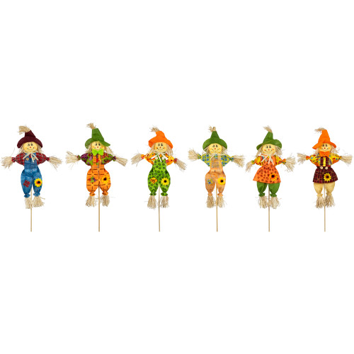 Scarecrow Fall Harvest Picks - 24" - Set of 6 - IMAGE 1