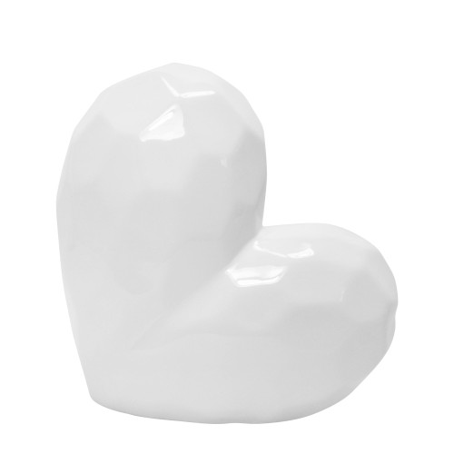 Ceramic Heart Shaped Tabletop Decoration - 8" - White - IMAGE 1