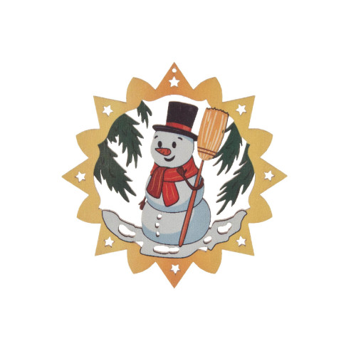 Set of 6 Assorted Snowmen Christmas Handcrafted Wooden Ornaments 2.5” - IMAGE 1