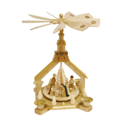 11.5" Richard Glaesser Nativity Scene Christmas Candle Holder Pyramid - IMAGE 1