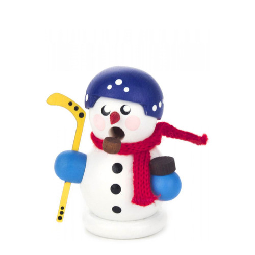 3" Dregeno Snowman Hockey Player Christmas Incense Burner - IMAGE 1