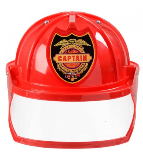 Red Firefighter Helmet Halloween Costume Accessory - IMAGE 1