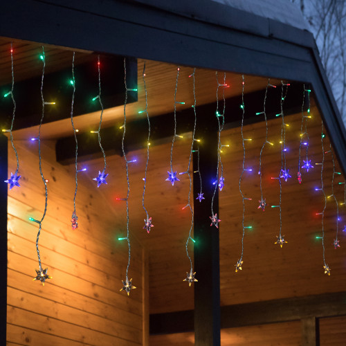 LED Stars Mini Icicle Christmas Lights - Multi-Color - 29.5' Clear Wire - 400ct - IMAGE 1