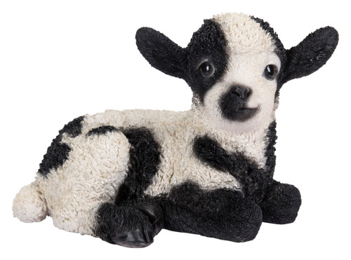 Small Baby Lamb Lying Down Outdoor Garden Statue- 9.25" - IMAGE 1