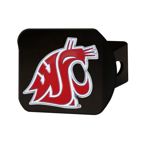 NCAA Washington State University Cougars Color Class III Hitch - Black Hitch Cover Auto Accessory - IMAGE 1