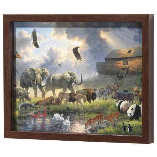 Noahs Ark scene Framed Wall Art - 12" x 15" - Multicolored - IMAGE 1
