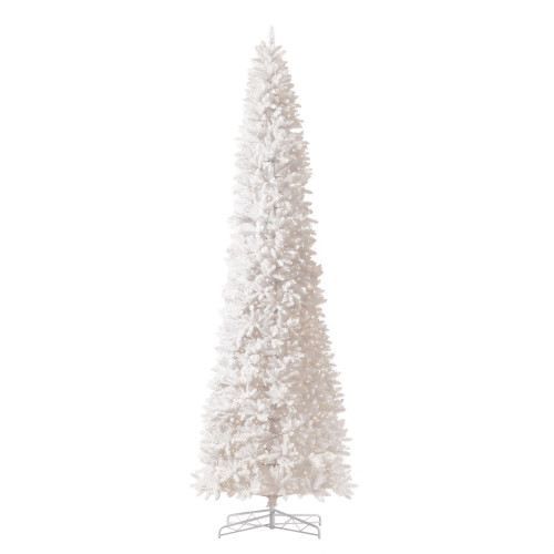 Pre-lit Slim White Artificial Christmas Tree - 13' - Clear LED Lights - IMAGE 1