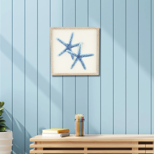 Coralia Star Fish Framed Square Wall Art - 12.25" - White - IMAGE 1