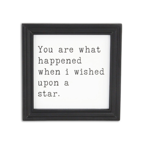 Framed Love Wish Quote Square Wall Art - White and Black - 9.5" x 9.5" - IMAGE 1